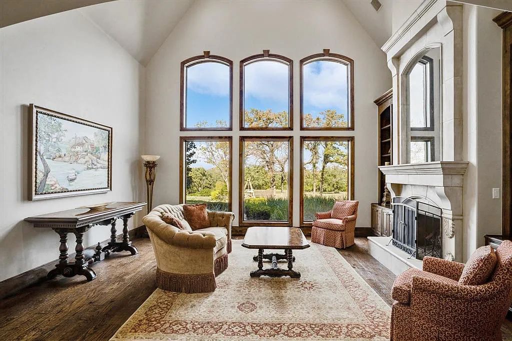 1101 E Hickory Hill Road, Argyle, Texas is a meticulous estate with amazing amenities including 4 fireplaces, climate-controlled wine room accommodates 250-300 bottles, exercise room, guest suite, game room, poker room, media room.