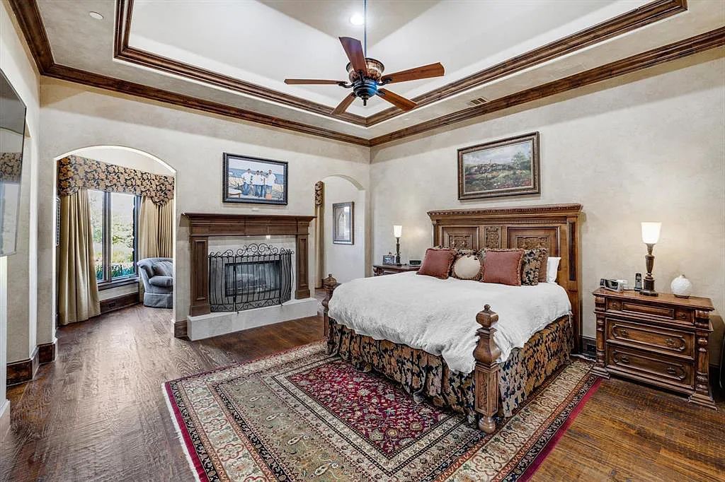 1101 E Hickory Hill Road, Argyle, Texas is a meticulous estate with amazing amenities including 4 fireplaces, climate-controlled wine room accommodates 250-300 bottles, exercise room, guest suite, game room, poker room, media room.