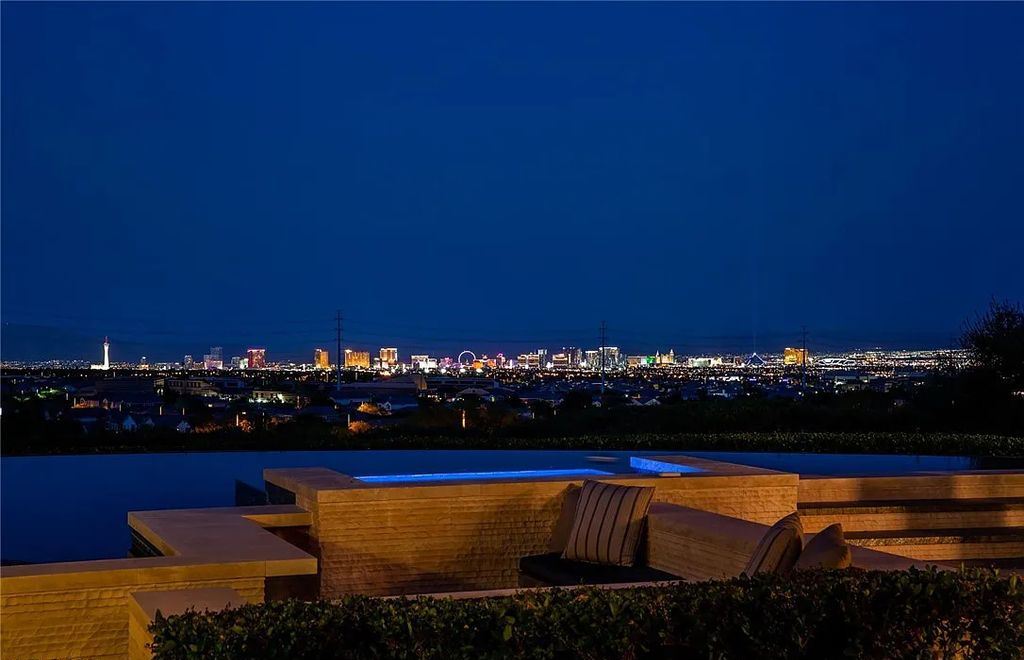 5 Promontory Ridge Drive, Las Vegas, Nevada is a desert contemporary masterpiece set on a cul-de-sac Ridge lot with unobstructed strip, city, mountain and golf course views comes with unparalleled quality of construction. 