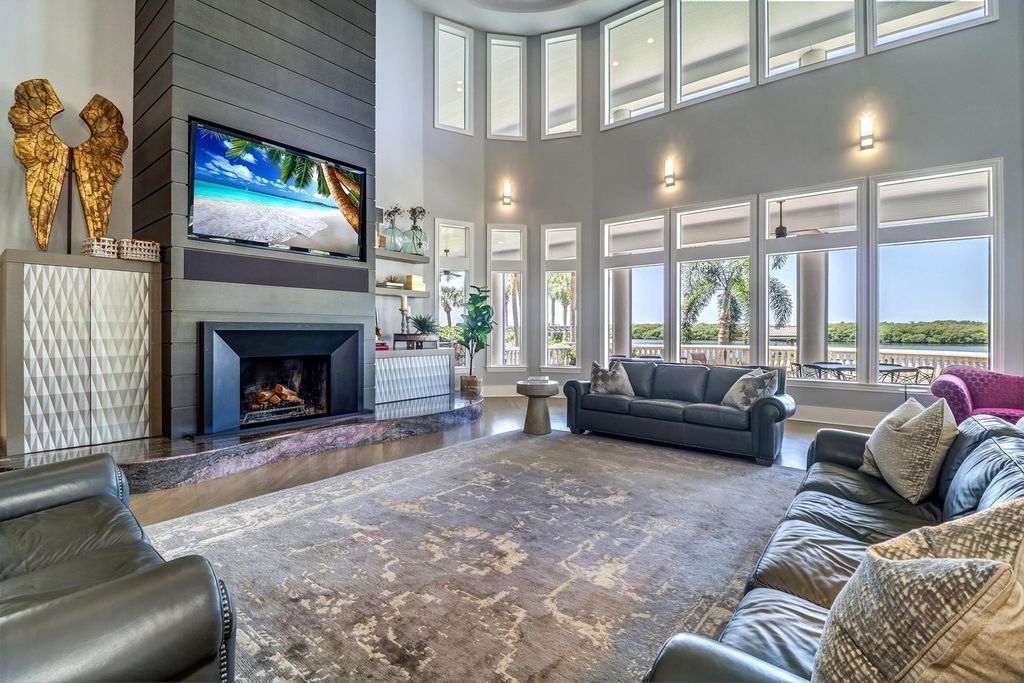 2131 Oceanview Drive, Tierra Verde, Florida is a resort-class estate with 276 feet of beautiful water on the Gulf of Mexico in the Westhore neighborhood, sits on manicured gated and recently fenced grounds with mature palms and landscaping.