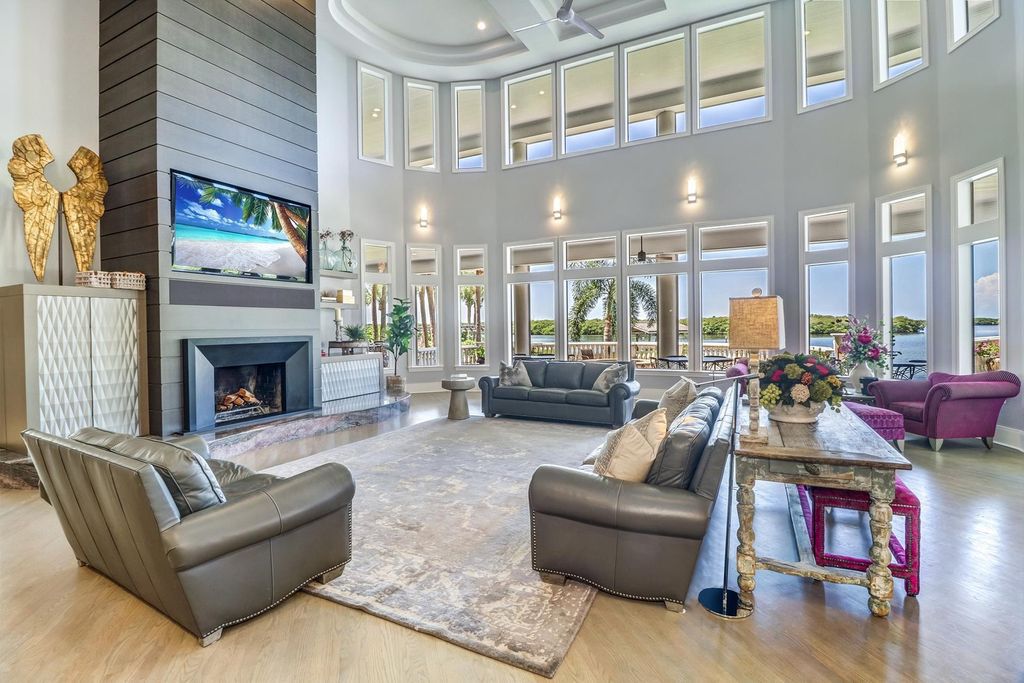 2131 Oceanview Drive, Tierra Verde, Florida is a resort-class estate with 276 feet of beautiful water on the Gulf of Mexico in the Westhore neighborhood, sits on manicured gated and recently fenced grounds with mature palms and landscaping.