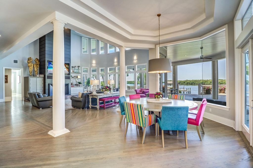 2131 Oceanview Drive, Tierra Verde, Florida is a resort-class estate with 276 feet of beautiful water on the Gulf of Mexico in the Westhore neighborhood, sits on manicured gated and recently fenced grounds with mature palms and landscaping.