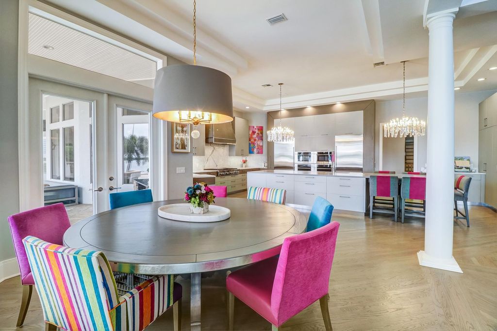 2131 Oceanview Drive, Tierra Verde, Florida is a resort-class estate with 276 feet of beautiful water on the Gulf of Mexico in the Westhore neighborhood, sits on manicured gated and recently fenced grounds with mature palms and landscaping.