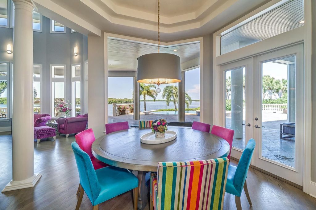 2131 Oceanview Drive, Tierra Verde, Florida is a resort-class estate with 276 feet of beautiful water on the Gulf of Mexico in the Westhore neighborhood, sits on manicured gated and recently fenced grounds with mature palms and landscaping.