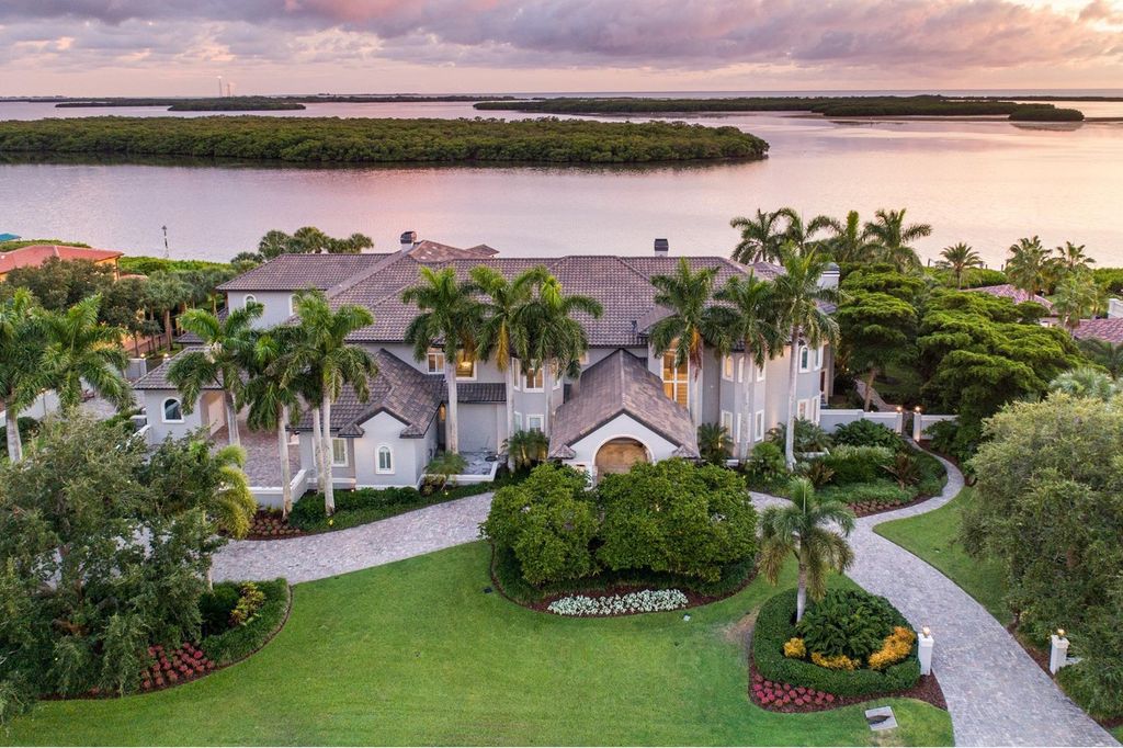 2131 Oceanview Drive, Tierra Verde, Florida is a resort-class estate with 276 feet of beautiful water on the Gulf of Mexico in the Westhore neighborhood, sits on manicured gated and recently fenced grounds with mature palms and landscaping.