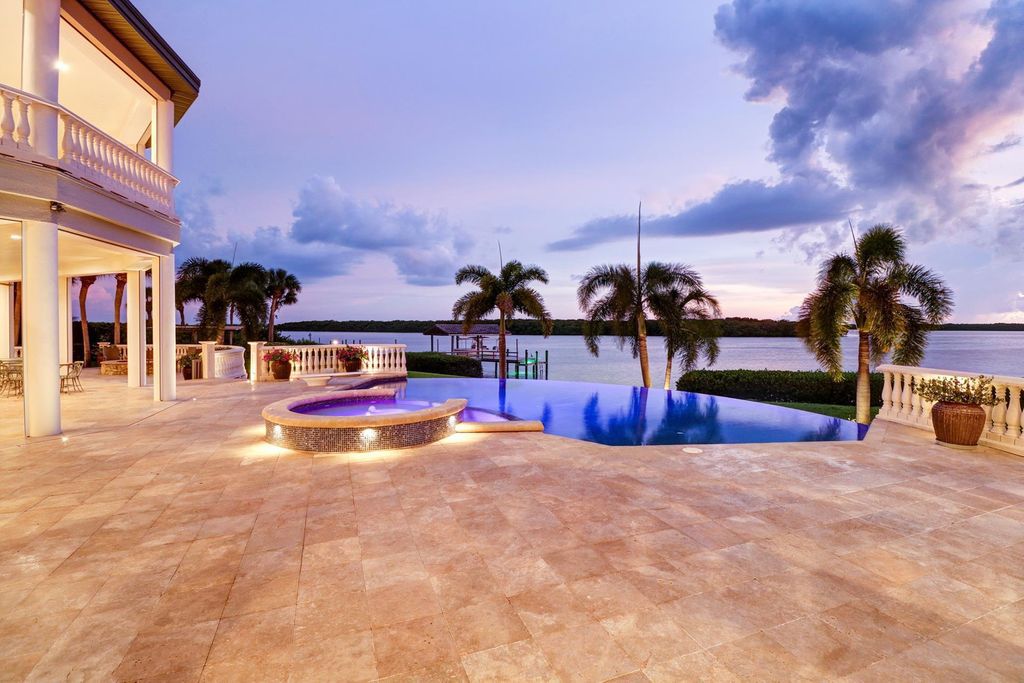 2131 Oceanview Drive, Tierra Verde, Florida is a resort-class estate with 276 feet of beautiful water on the Gulf of Mexico in the Westhore neighborhood, sits on manicured gated and recently fenced grounds with mature palms and landscaping.