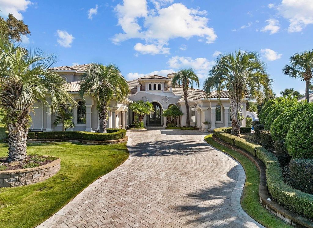 The House in Myrtle Beach is situated on 0.57 acres of land, which includes more than 200 feet of golf course and lakefront views, now available for sale. This home located at 1495 Scala Ct, Myrtle Beach, South Carolina