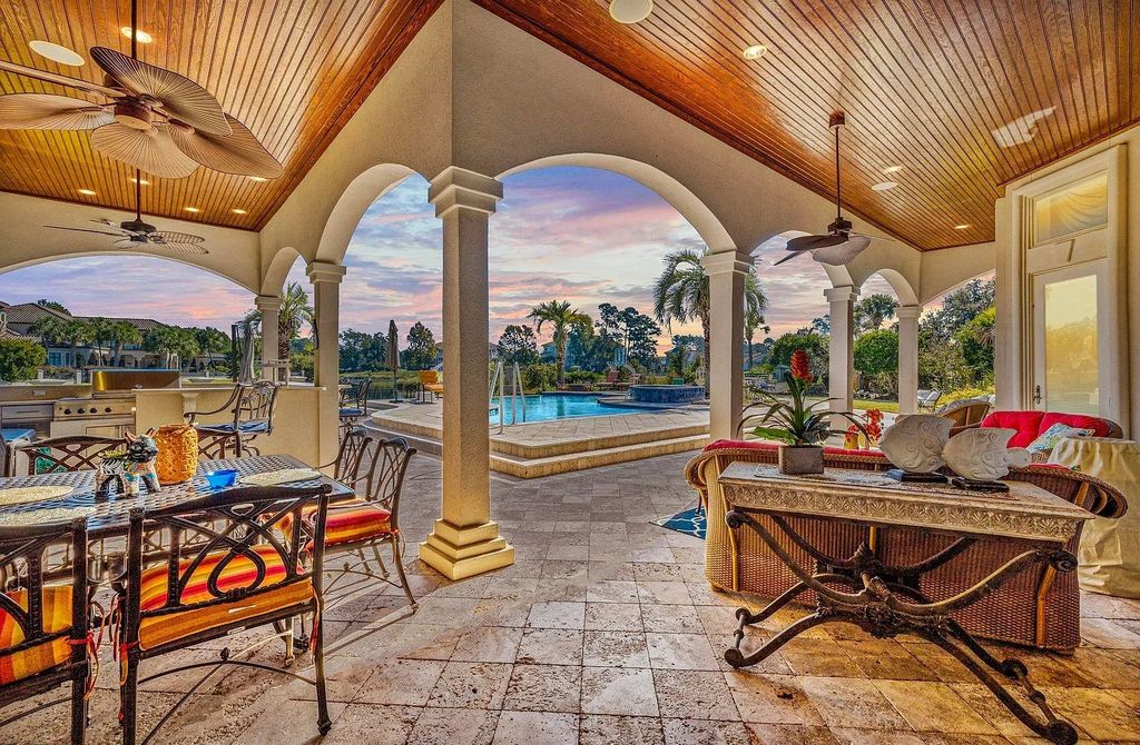 The House in Myrtle Beach is situated on 0.57 acres of land, which includes more than 200 feet of golf course and lakefront views, now available for sale. This home located at 1495 Scala Ct, Myrtle Beach, South Carolina