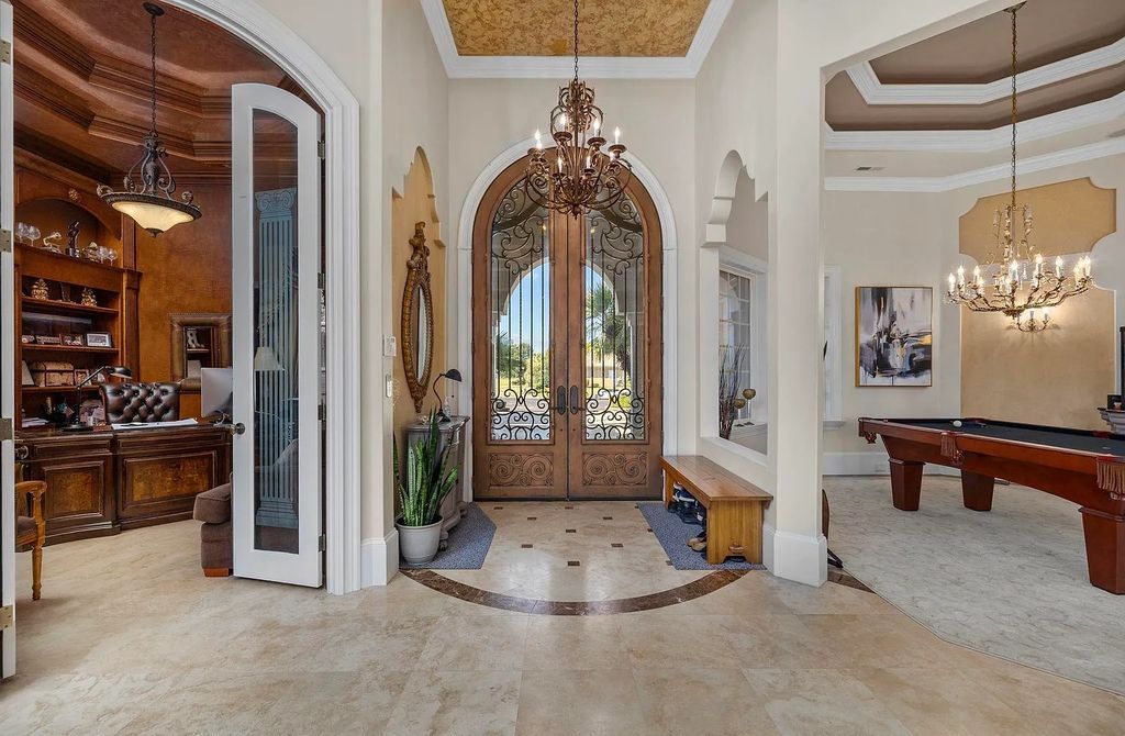 The House in Myrtle Beach is situated on 0.57 acres of land, which includes more than 200 feet of golf course and lakefront views, now available for sale. This home located at 1495 Scala Ct, Myrtle Beach, South Carolina