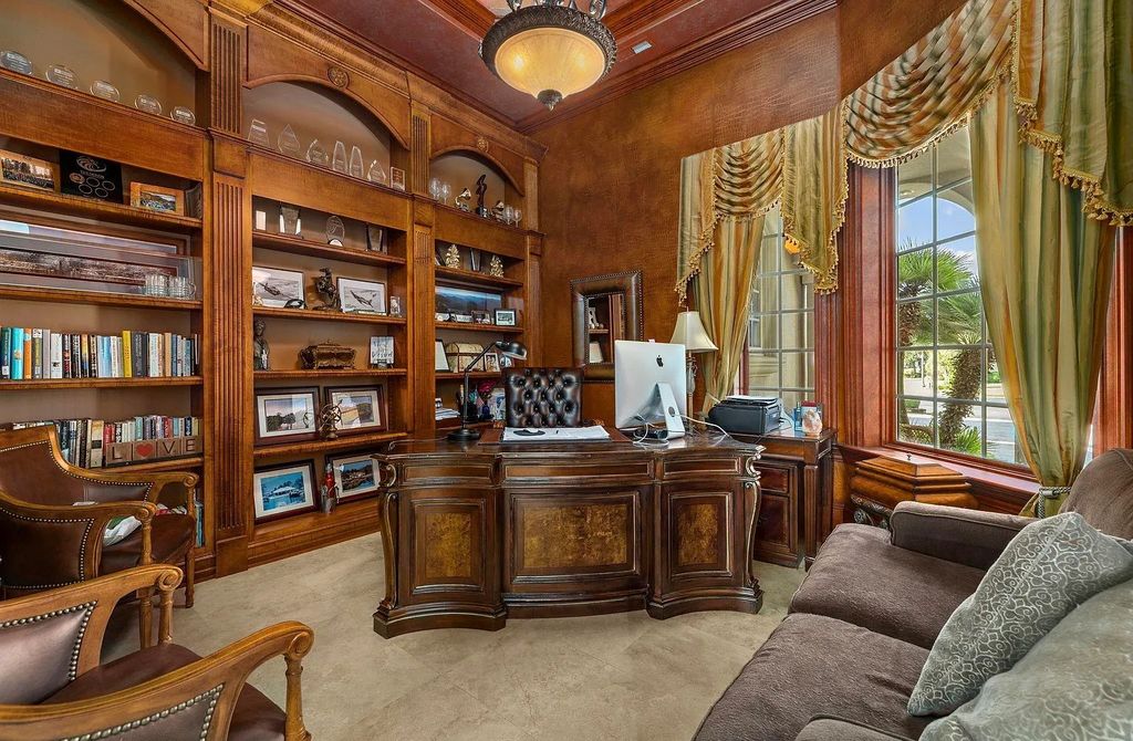 The House in Myrtle Beach is situated on 0.57 acres of land, which includes more than 200 feet of golf course and lakefront views, now available for sale. This home located at 1495 Scala Ct, Myrtle Beach, South Carolina