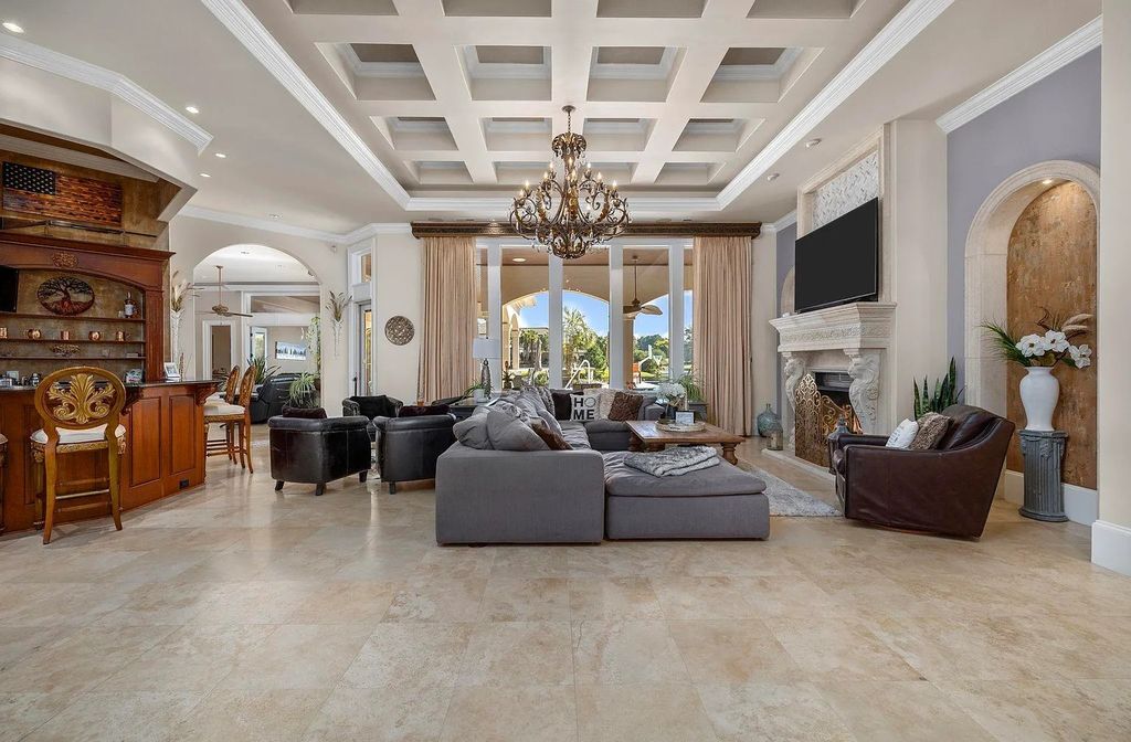 The House in Myrtle Beach is situated on 0.57 acres of land, which includes more than 200 feet of golf course and lakefront views, now available for sale. This home located at 1495 Scala Ct, Myrtle Beach, South Carolina