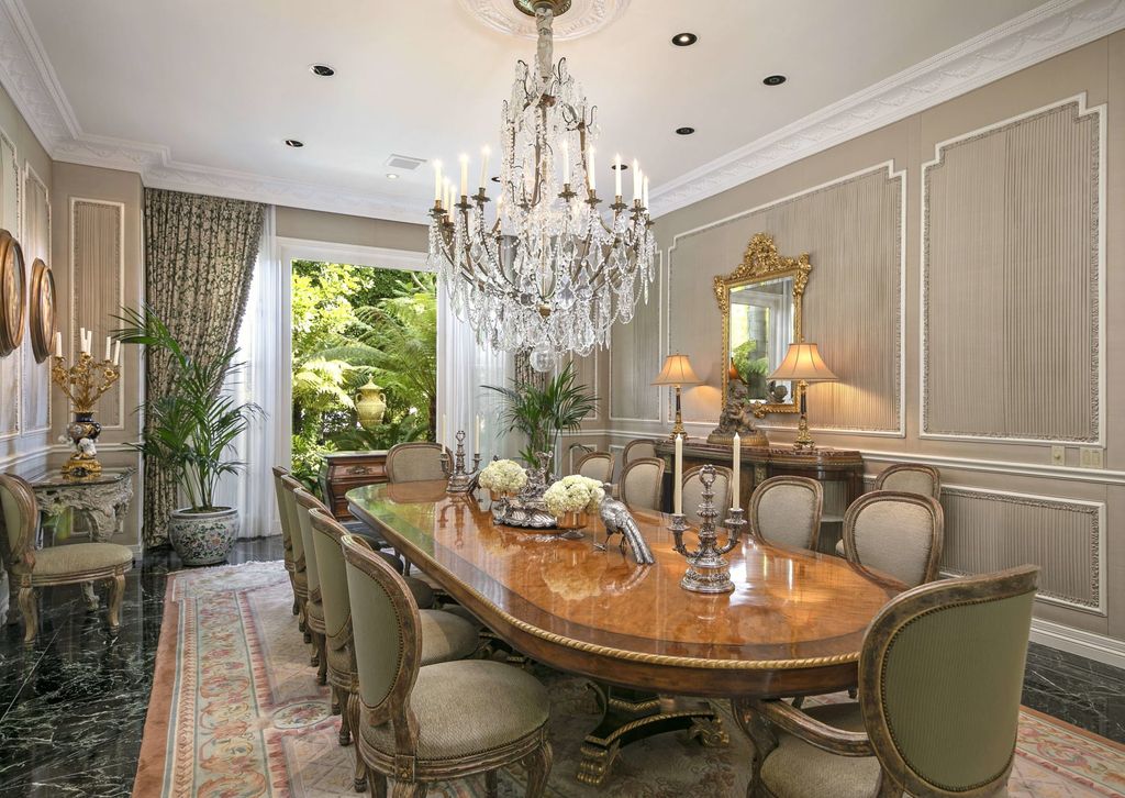 815 Cord Circle, Beverly Hills, California is a palatial residence sited on over a 1/2 acre with complete privacy, grounds are magical in every sense featuring a Roman style pool, fresco paintings and formal gardens.