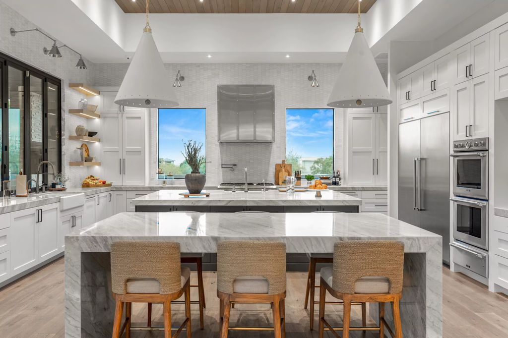 The Las Vegas Estate, a magnificent property has been completely redesigned with the finest quality finishes sitting on a half acre behind the guarded gates of Indigo in The Ridges is now available for sale. This home located at 42 Crested Cloud Way, Las Vegas, Nevada