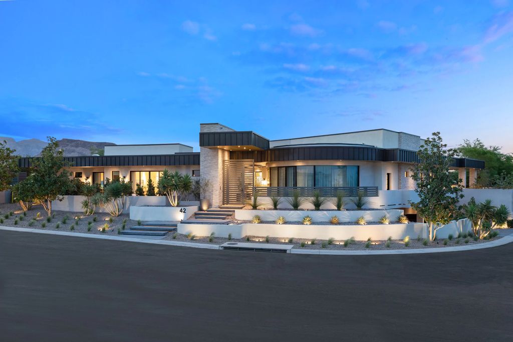 The Las Vegas Estate, a magnificent property has been completely redesigned with the finest quality finishes sitting on a half acre behind the guarded gates of Indigo in The Ridges is now available for sale. This home located at 42 Crested Cloud Way, Las Vegas, Nevada