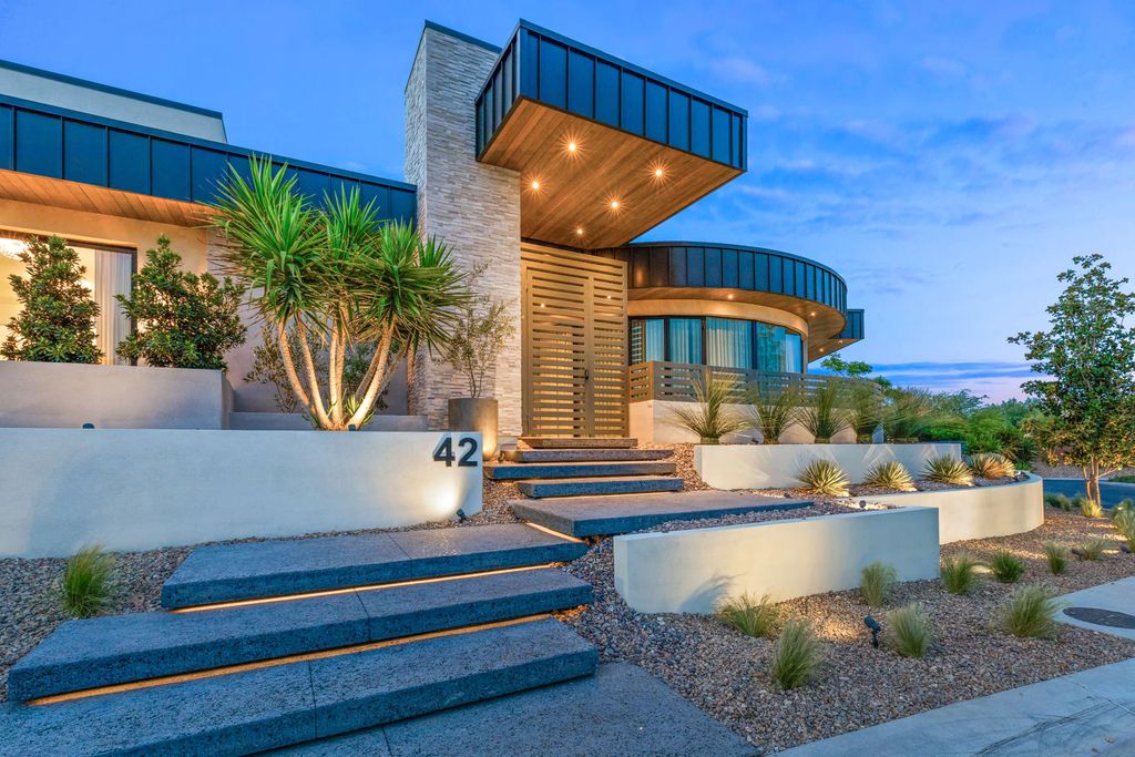 The Las Vegas Estate, a magnificent property has been completely redesigned with the finest quality finishes sitting on a half acre behind the guarded gates of Indigo in The Ridges is now available for sale. This home located at 42 Crested Cloud Way, Las Vegas, Nevada