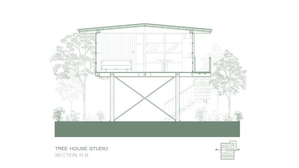 Treehouse Studio Treads Lightly on Lush Landscape of Bali by Stilt Studios 23