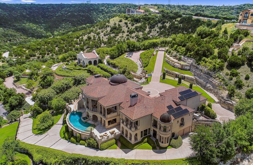 12400 Cedar Street, Austin, Texas is an uniquely magnificent estate situated on 21+ hillside acres of prime south shore lakefront property boasting unobstructed and panoramic elevated views of Lake Travis. 