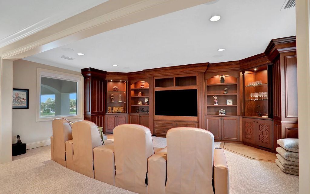 13897 Bella Riva Lane, Jacksonville, Florida, is located on the intracoastal waterway in prestigious Queen's Harbour and is perfect for formal or casual entertaining. The elegant, contemporary home has a 2-story layout with panoramic vistas of the Intracoastal and marshes, offering privacy and spectacular views.