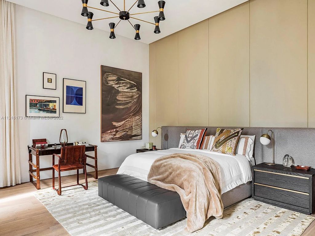 3541 Flamingo Drive, Miami Beach, Florida,  is an elegant home with travertine flooring, oak walls, and stones. This newly built structure was designed as a modern redux with an unprecedented level of luxury.
