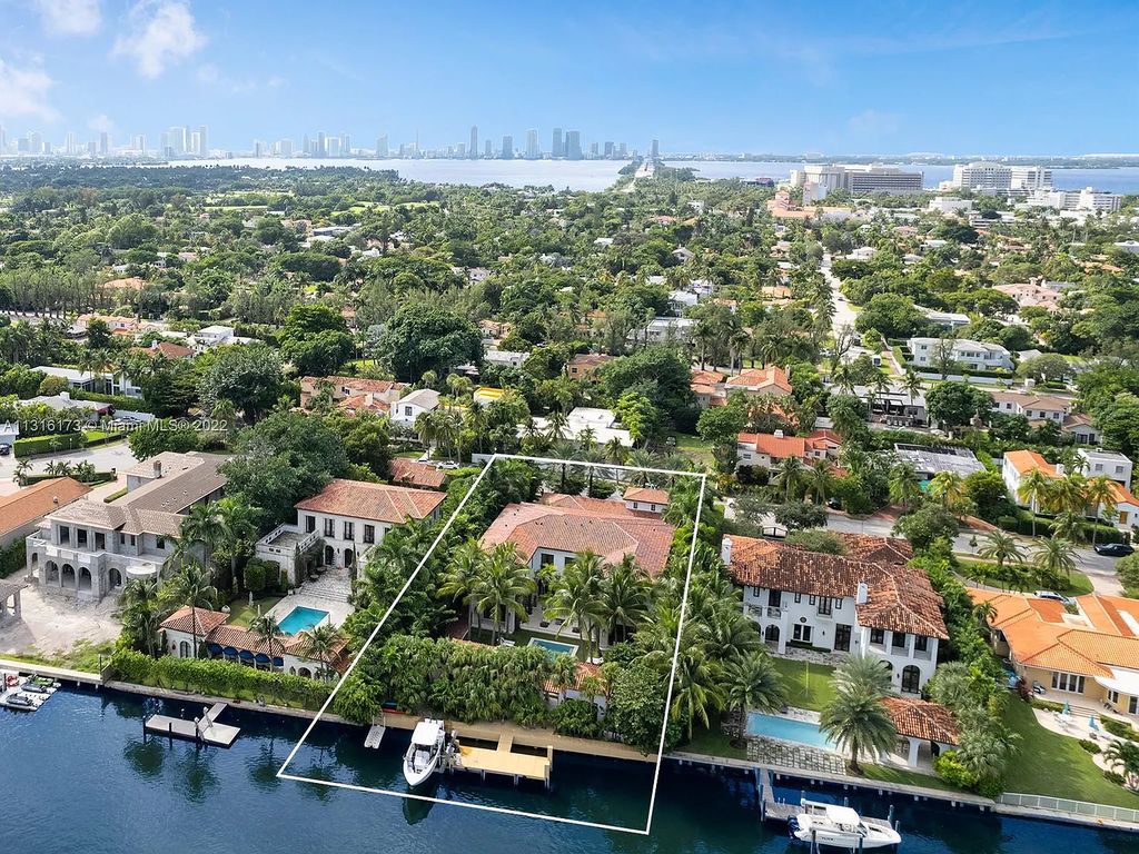 3541 Flamingo Drive, Miami Beach, Florida,  is an elegant home with travertine flooring, oak walls, and stones. This newly built structure was designed as a modern redux with an unprecedented level of luxury.
