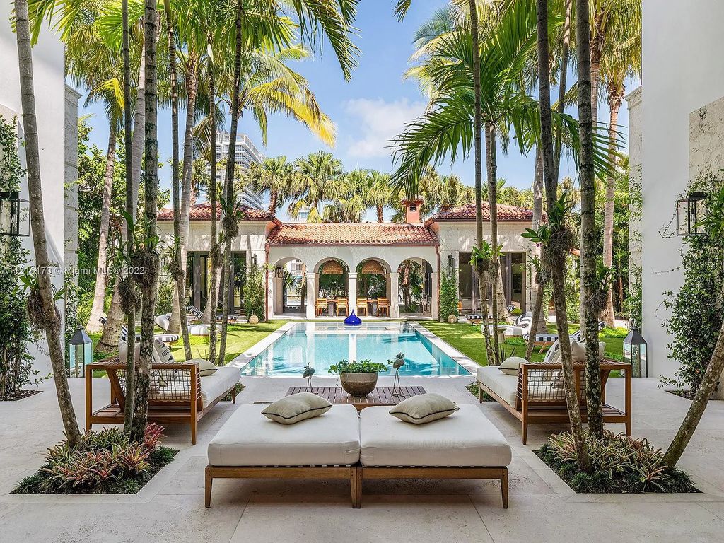 3541 Flamingo Drive, Miami Beach, Florida,  is an elegant home with travertine flooring, oak walls, and stones. This newly built structure was designed as a modern redux with an unprecedented level of luxury.