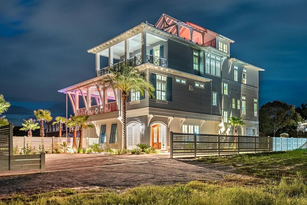 178 Pompano Street, Inlet Beach, Florida is an extraordinary Nantucket inspired home located only 200 yards away from the sandy white beaches of Inlet Beach with vaulted pecky cypress ceilings, leather porcelain floors, and the highest grade finishes.