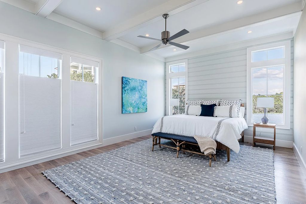 178 Pompano Street, Inlet Beach, Florida is an extraordinary Nantucket inspired home located only 200 yards away from the sandy white beaches of Inlet Beach with vaulted pecky cypress ceilings, leather porcelain floors, and the highest grade finishes.