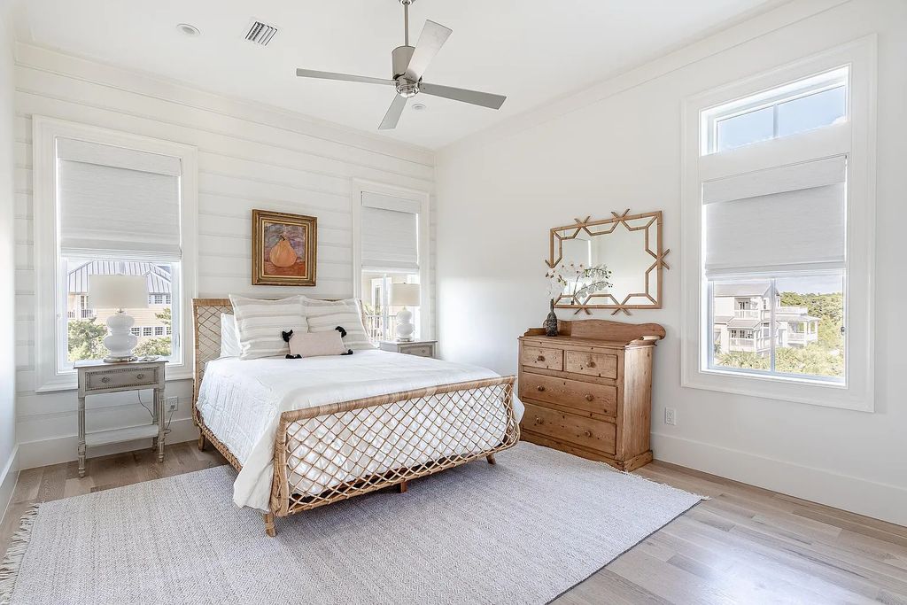 178 Pompano Street, Inlet Beach, Florida is an extraordinary Nantucket inspired home located only 200 yards away from the sandy white beaches of Inlet Beach with vaulted pecky cypress ceilings, leather porcelain floors, and the highest grade finishes.