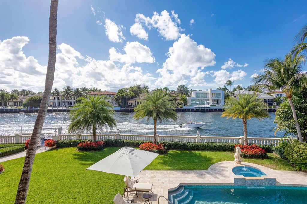 1207 Spanish River Road, Boca Raton, Florida is situated on a beautifully landscaped half-acre lot with breathtaking Intracoastal Waterway sunset views from the loggias and balconies of this magnificent estate. The ultimate Boca Raton, South Florida oasis features unparalleled magnificence, timeless beauty, and provides a unique opportunity to experience a luxury lifestyle at its most refined.