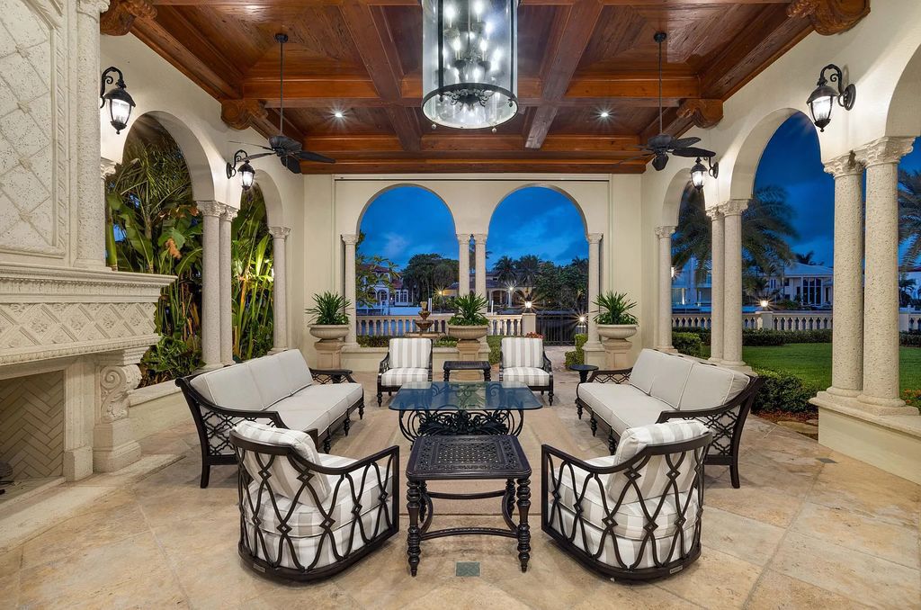 1207 Spanish River Road, Boca Raton, Florida is situated on a beautifully landscaped half-acre lot with breathtaking Intracoastal Waterway sunset views from the loggias and balconies of this magnificent estate. The ultimate Boca Raton, South Florida oasis features unparalleled magnificence, timeless beauty, and provides a unique opportunity to experience a luxury lifestyle at its most refined.