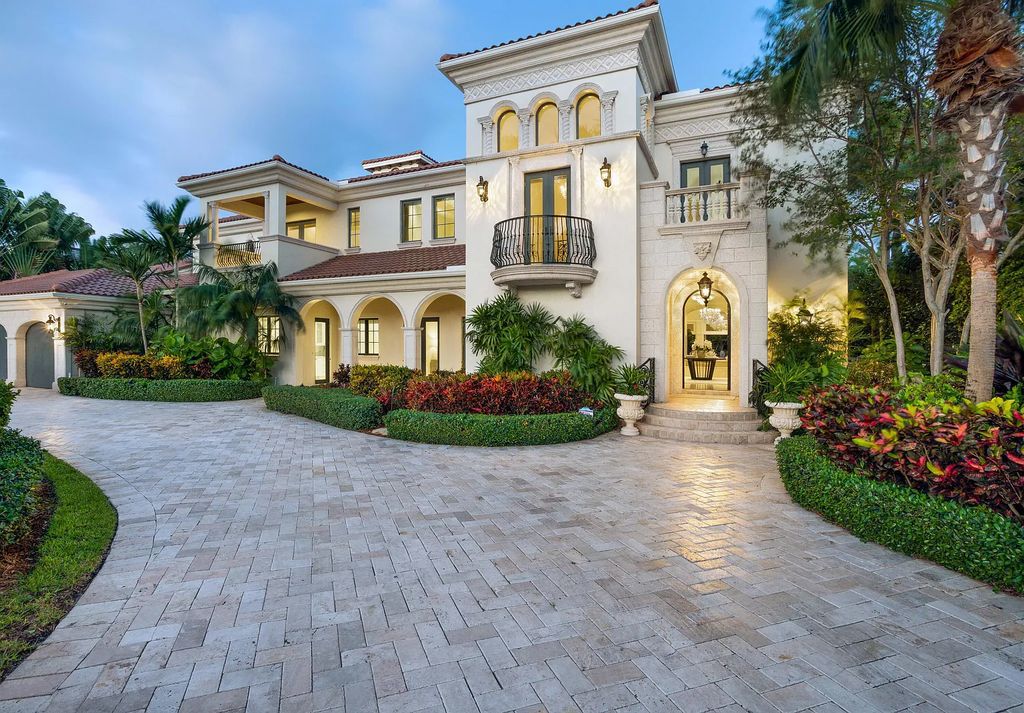 1207 Spanish River Road, Boca Raton, Florida is situated on a beautifully landscaped half-acre lot with breathtaking Intracoastal Waterway sunset views from the loggias and balconies of this magnificent estate. The ultimate Boca Raton, South Florida oasis features unparalleled magnificence, timeless beauty, and provides a unique opportunity to experience a luxury lifestyle at its most refined.