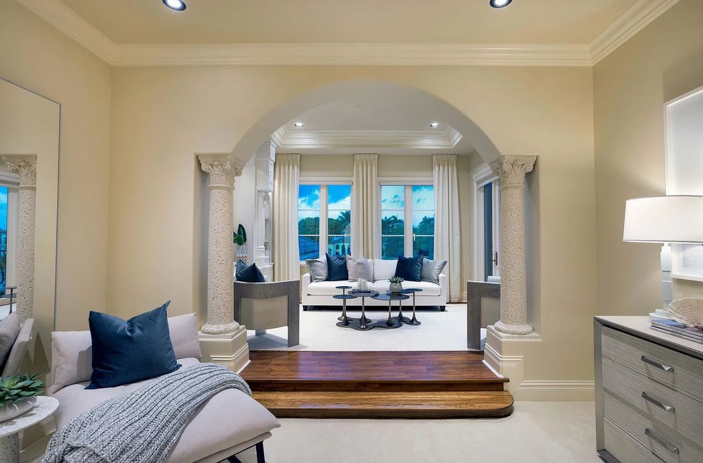 1207 Spanish River Road, Boca Raton, Florida is situated on a beautifully landscaped half-acre lot with breathtaking Intracoastal Waterway sunset views from the loggias and balconies of this magnificent estate. The ultimate Boca Raton, South Florida oasis features unparalleled magnificence, timeless beauty, and provides a unique opportunity to experience a luxury lifestyle at its most refined.