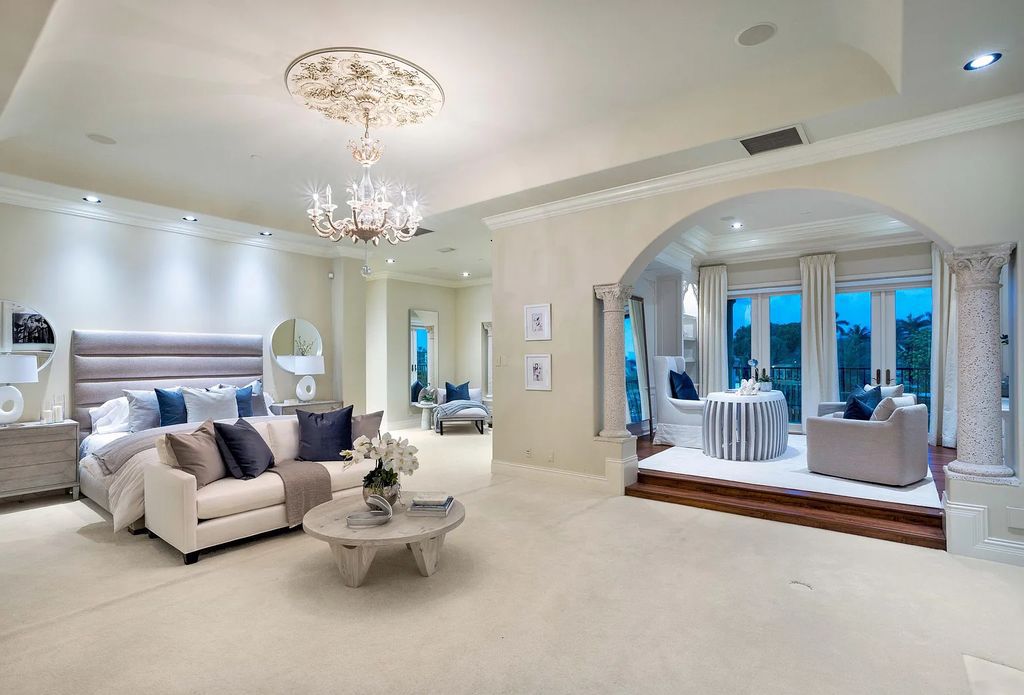 1207 Spanish River Road, Boca Raton, Florida is situated on a beautifully landscaped half-acre lot with breathtaking Intracoastal Waterway sunset views from the loggias and balconies of this magnificent estate. The ultimate Boca Raton, South Florida oasis features unparalleled magnificence, timeless beauty, and provides a unique opportunity to experience a luxury lifestyle at its most refined.