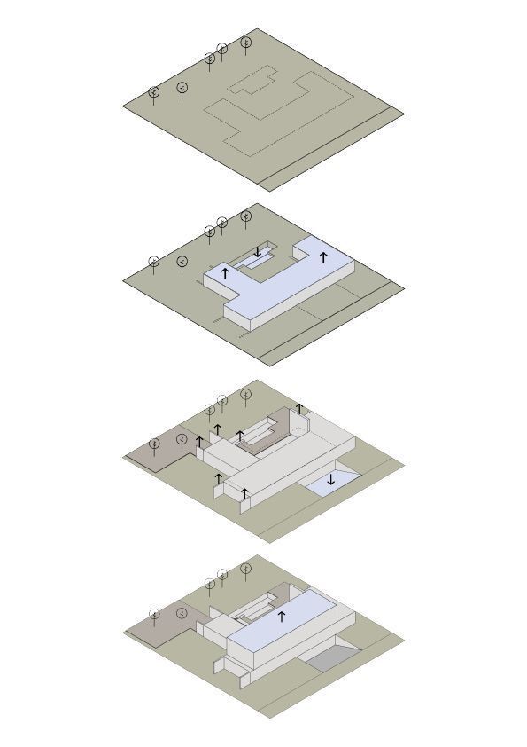 Aspen House, U-shaped form with nature connection by Studiocolnaghi