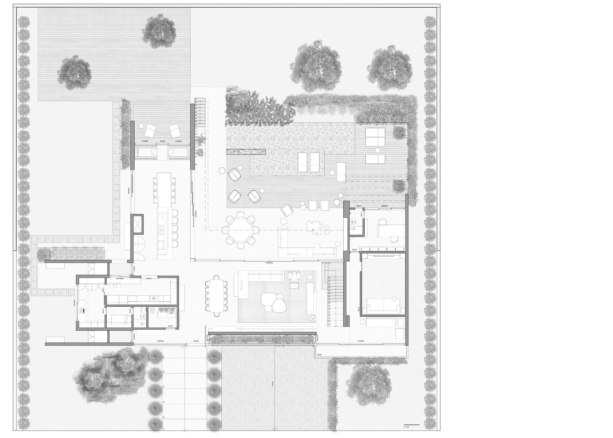 Aspen House, U-shaped form with nature connection by Studiocolnaghi