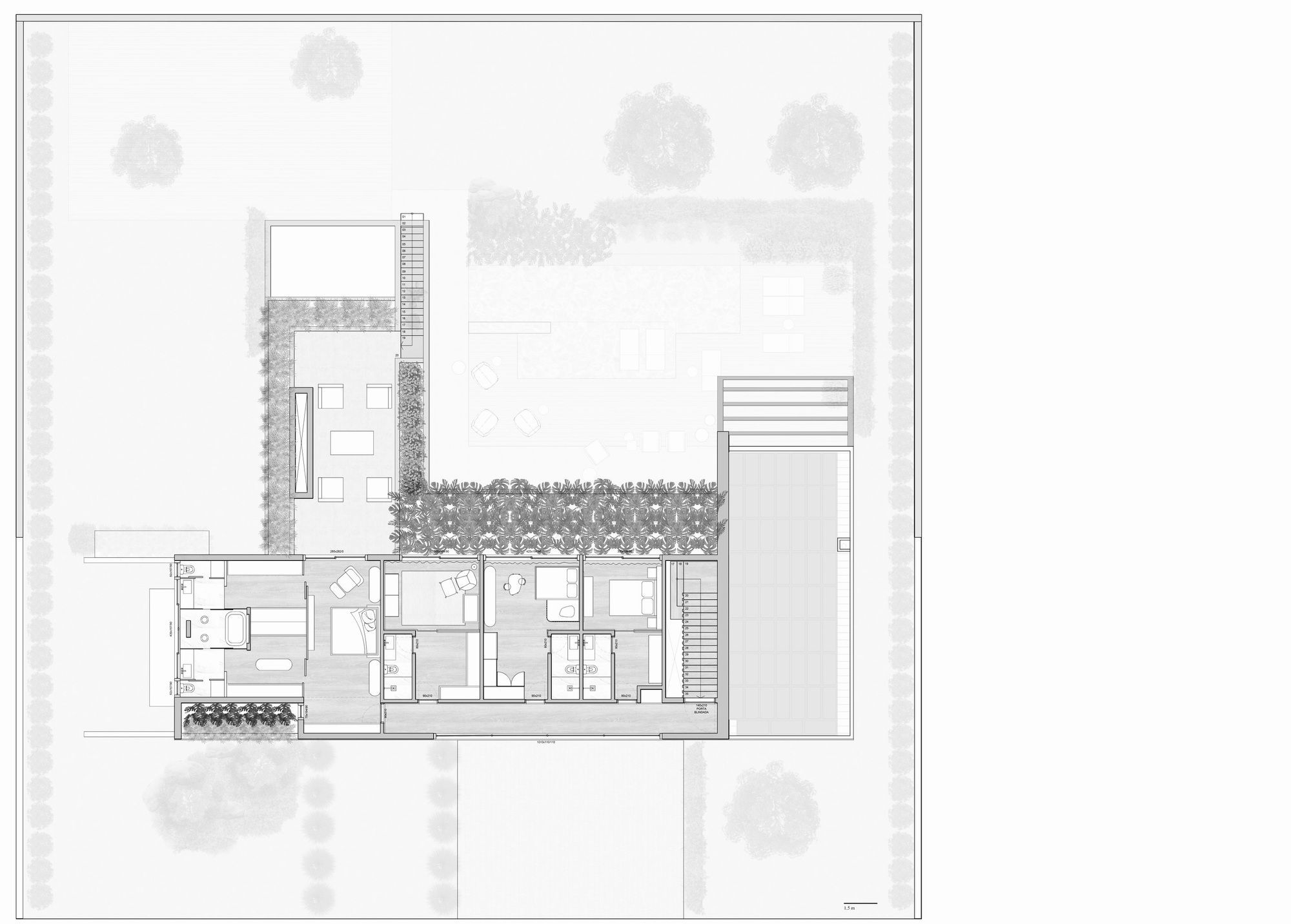 Aspen House, U-shaped form with nature connection by Studiocolnaghi