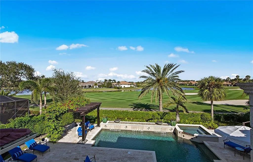 6097 Sunnyslope Drive, Naples, Florida, built by Michelangelo Builders, earning “The Best of Custom Wood, National Dream Home” & 4 Aurora awards. The spectacularly designed 2-story grand estate in Quail West is decorated with exquisite, one-of-a-kind milled woodwork.