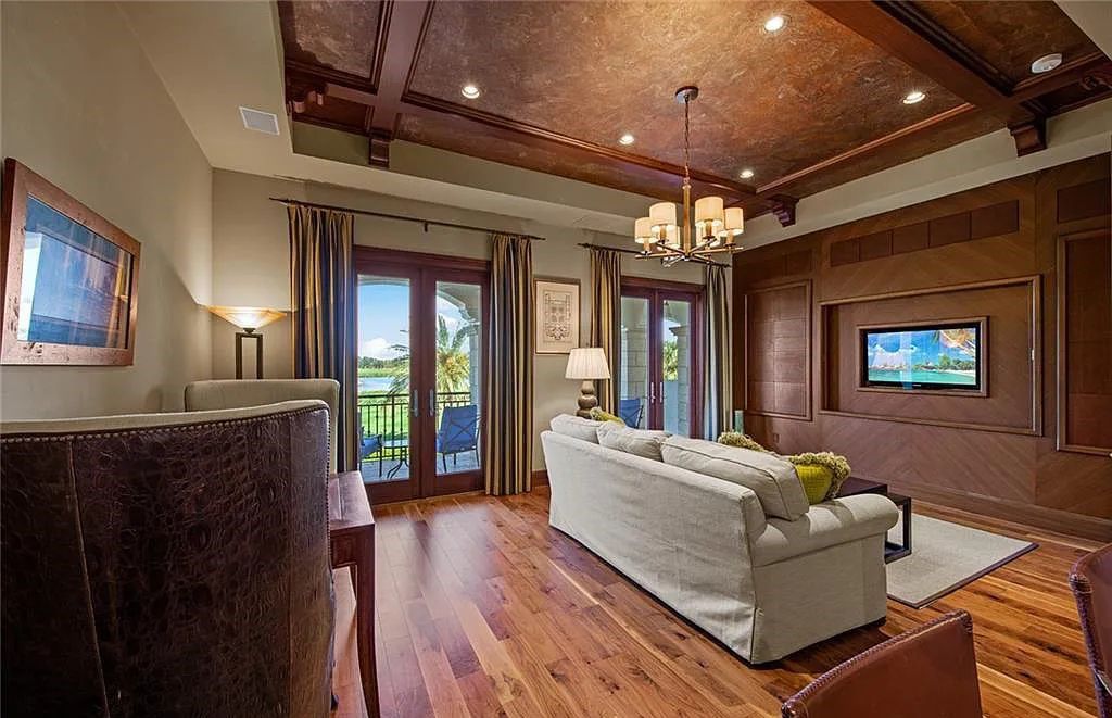 6097 Sunnyslope Drive, Naples, Florida, built by Michelangelo Builders, earning “The Best of Custom Wood, National Dream Home” & 4 Aurora awards. The spectacularly designed 2-story grand estate in Quail West is decorated with exquisite, one-of-a-kind milled woodwork.