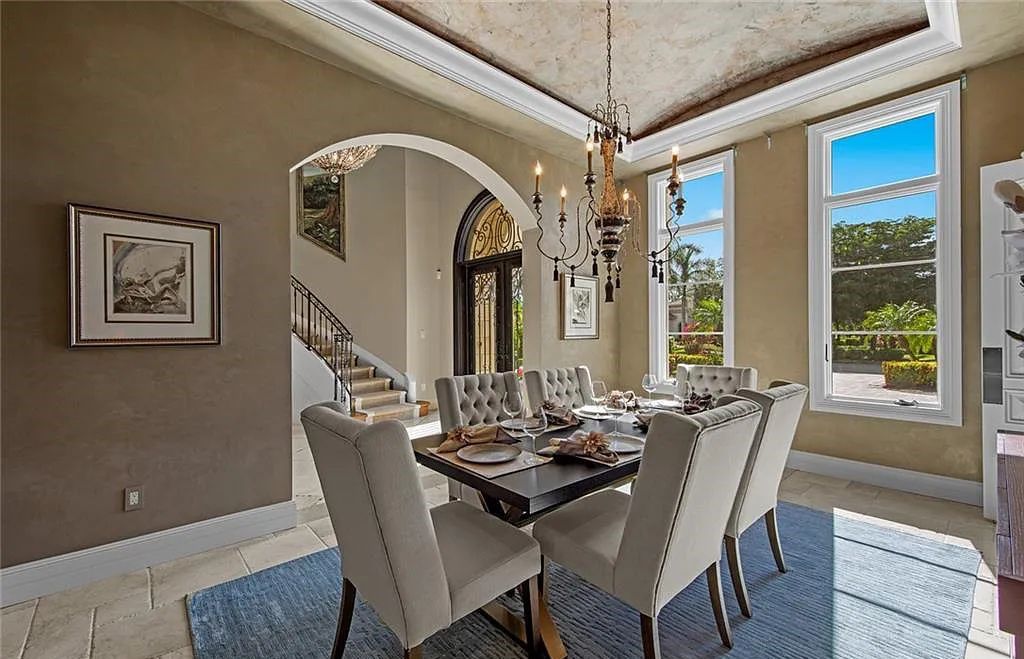 6097 Sunnyslope Drive, Naples, Florida, built by Michelangelo Builders, earning “The Best of Custom Wood, National Dream Home” & 4 Aurora awards. The spectacularly designed 2-story grand estate in Quail West is decorated with exquisite, one-of-a-kind milled woodwork.