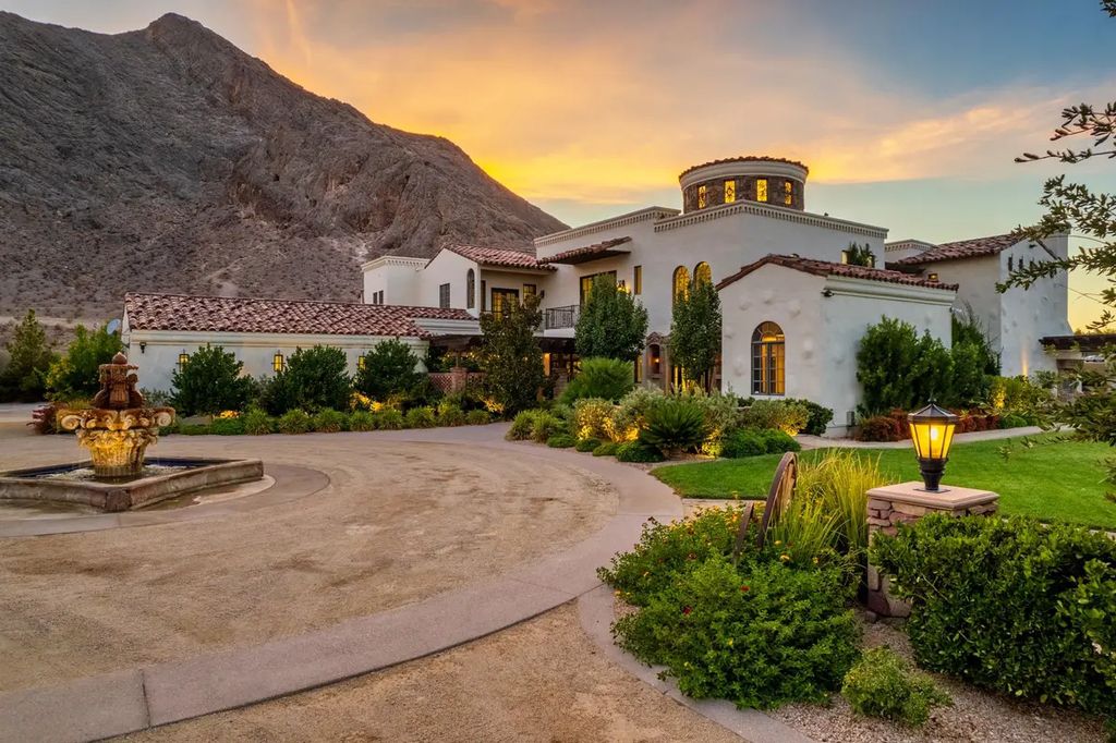 4225 N Jensen Street, Las Vegas, Nevada is a Hacienda-style home on 2.25 lush acres beaming with Spanish tile, rustic wood accents, archways, and multiple courtyards that allow for the ultimate year-round indoor outdoor living. 