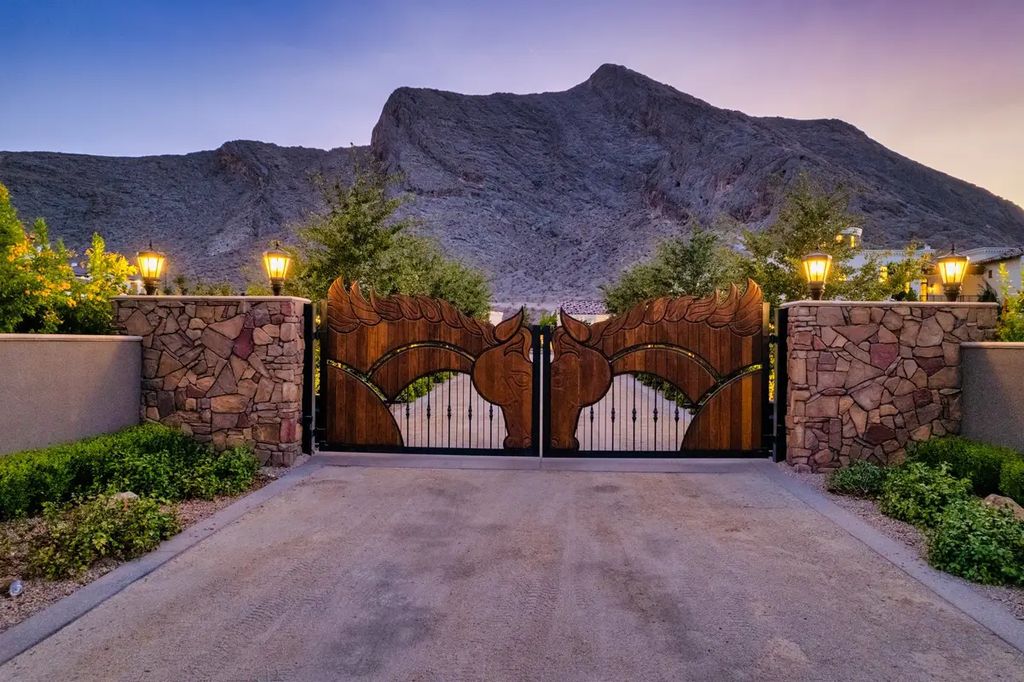 4225 N Jensen Street, Las Vegas, Nevada is a Hacienda-style home on 2.25 lush acres beaming with Spanish tile, rustic wood accents, archways, and multiple courtyards that allow for the ultimate year-round indoor outdoor living. 