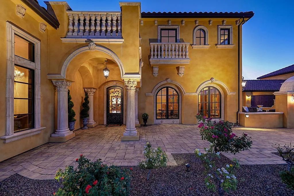 100 Shultz Vineyard Road, Shingle Springs, California is an architectural masterpiece overlooks a gorgeous working vineyard including state of the art appliances, high-end fixtures and finishes, custom iron works, and hand carved marble fireplaces and soaking tub.