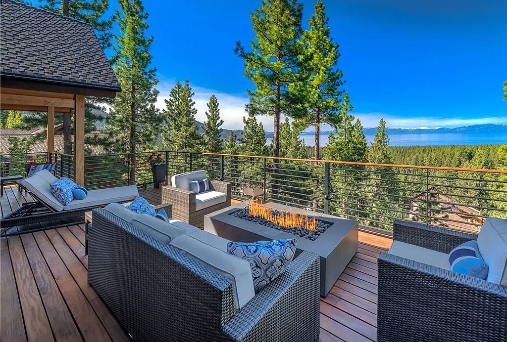 545 Eagle Drive, Incline Village, Nevada is a spectacular estate was meticulously crafted Susie Yanagi AIA design with high quality finish work including double quartzite kitchen islands, gated drive and interior paver heated courtyard.