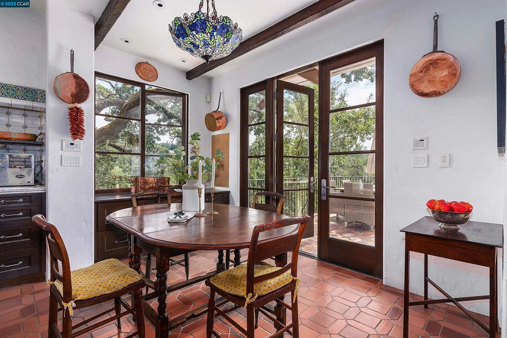 160 Camino Don Miguel, Orinda, California is a Spanish Revival estate originally constructed in 1929 sited on private gated grounds with breathtaking panoramic views, Mediterranean landscaping, offer a resort-like setting with direct access to the Orinda Country Club golf course.