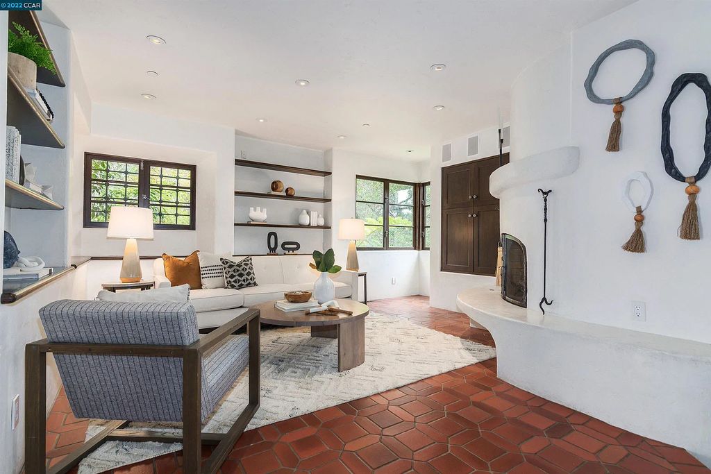 160 Camino Don Miguel, Orinda, California is a Spanish Revival estate originally constructed in 1929 sited on private gated grounds with breathtaking panoramic views, Mediterranean landscaping, offer a resort-like setting with direct access to the Orinda Country Club golf course.