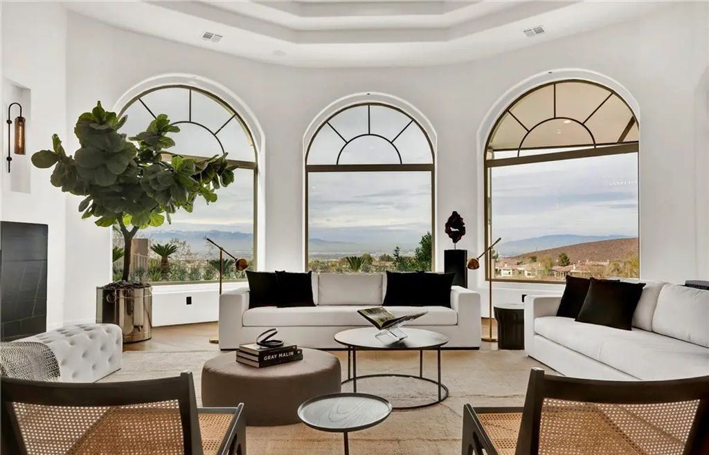 9 Yorkridge Court, Henderson, Nevada is a recently completed home perched high in the hills above the Green Fairways within the prestigious Anthem Country Club with the best unobstructed mountain, city and trip views. 