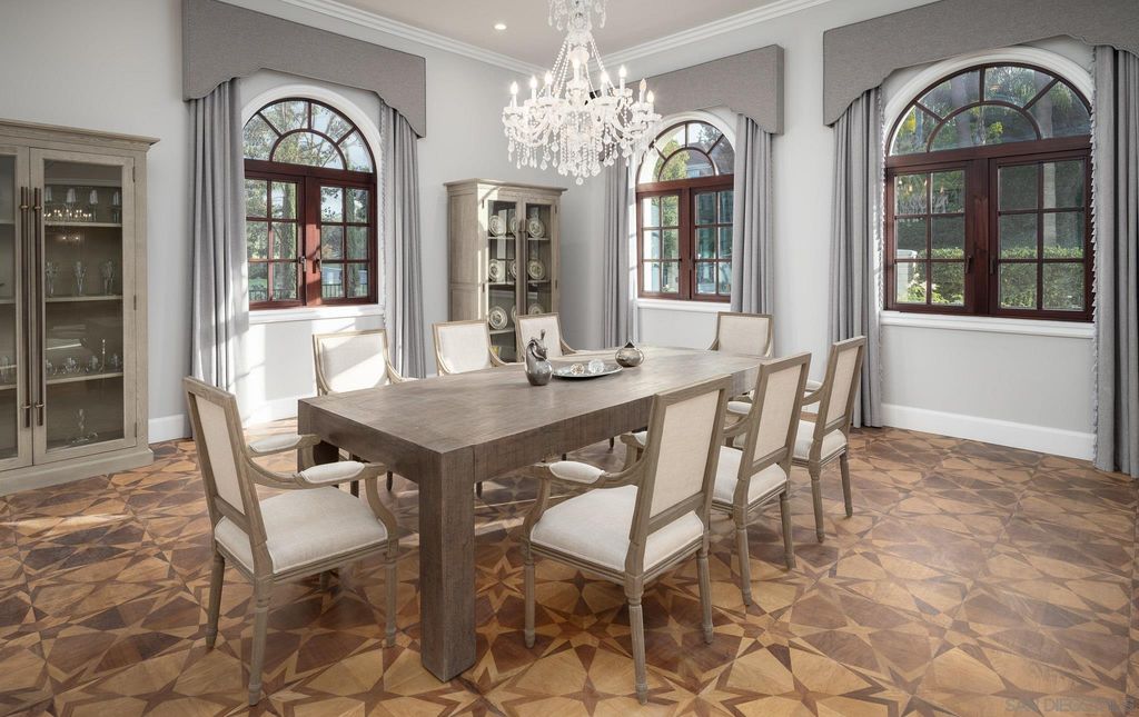 17176 Calle Serena, Rancho Santa Fe, California is a stunning custom European Villa on the lake in exclusive guard gated Fairbanks Ranch inspired by great architectural masterpieces around the world, built with a passion this timeless European home showcases exquisite imported materials.