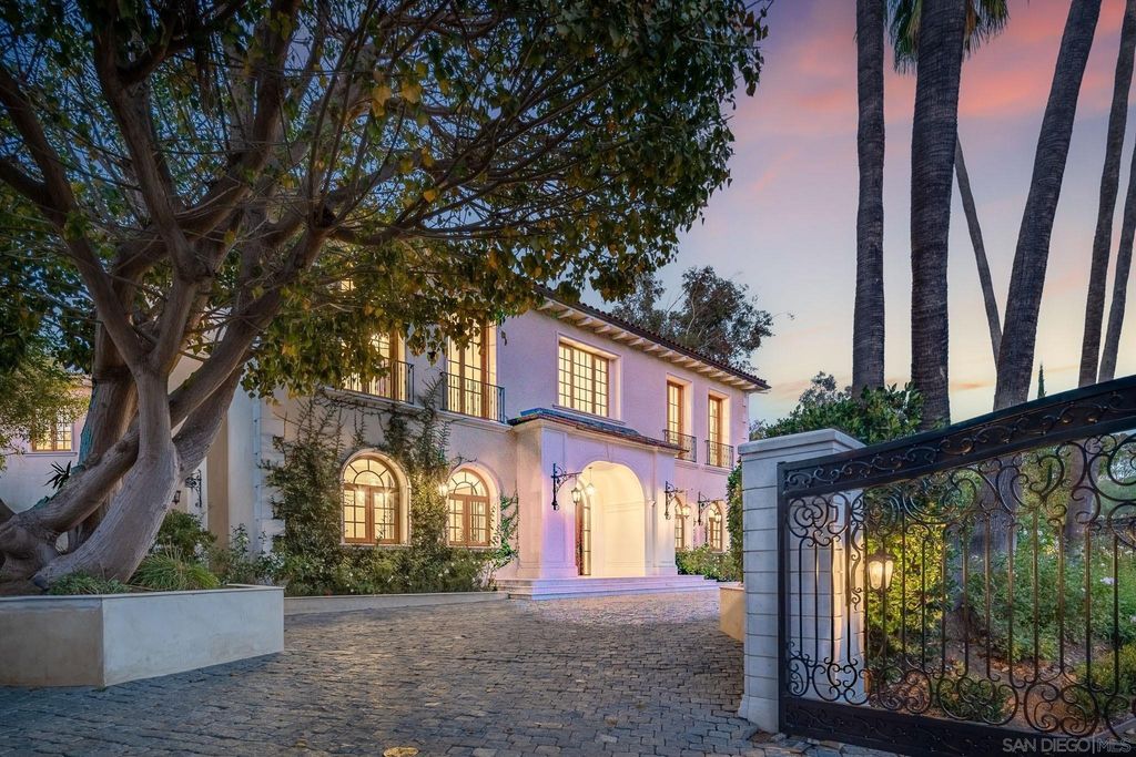 17176 Calle Serena, Rancho Santa Fe, California is a stunning custom European Villa on the lake in exclusive guard gated Fairbanks Ranch inspired by great architectural masterpieces around the world, built with a passion this timeless European home showcases exquisite imported materials.