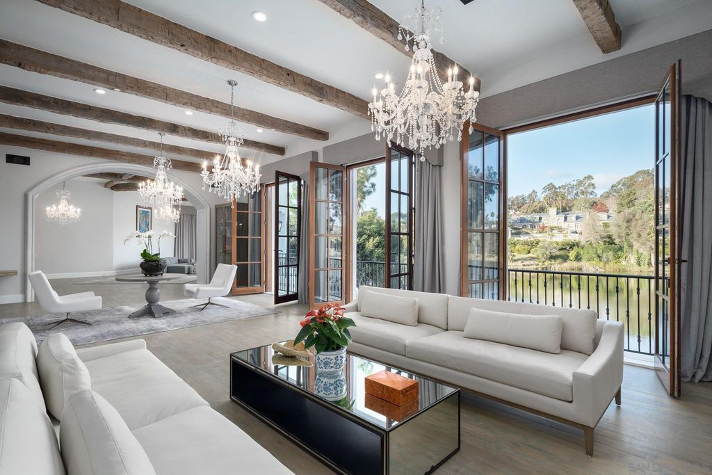 17176 Calle Serena, Rancho Santa Fe, California is a stunning custom European Villa on the lake in exclusive guard gated Fairbanks Ranch inspired by great architectural masterpieces around the world, built with a passion this timeless European home showcases exquisite imported materials.