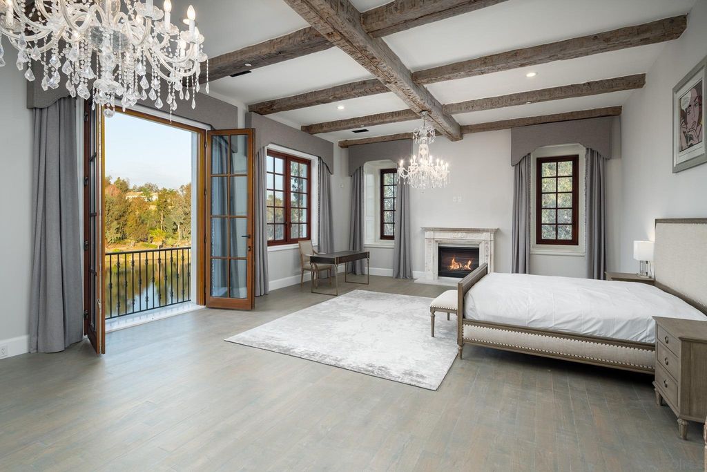 17176 Calle Serena, Rancho Santa Fe, California is a stunning custom European Villa on the lake in exclusive guard gated Fairbanks Ranch inspired by great architectural masterpieces around the world, built with a passion this timeless European home showcases exquisite imported materials.
